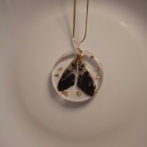 Midnight Moth Gold Leaf Pendant
