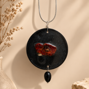 Noir Crimson Bloom Pendant