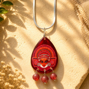 Scarlet Theyyam Drop Pendant