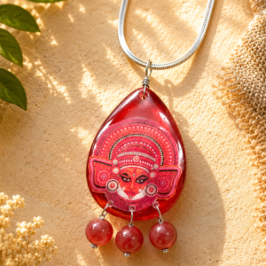 Scarlet Theyyam Drop Pendant