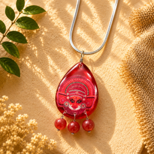 Scarlet Theyyam Drop Pendant