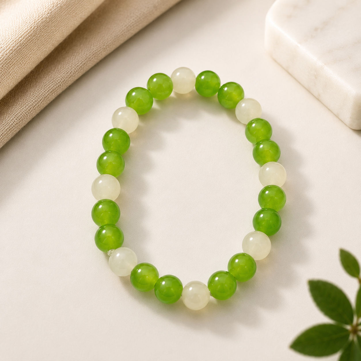Green & White Serenity Bracelet