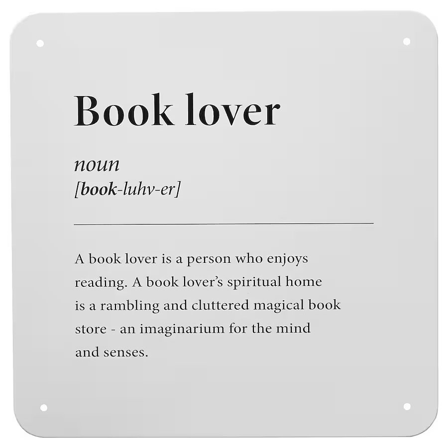 Book Lover Metal Wall Décor | Silver | 20 × 20 cm - Image 2