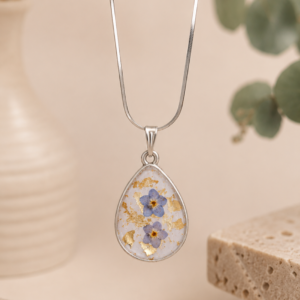 Handcrafted Myosotis (Forget-Me-Not) Resin Pendant
