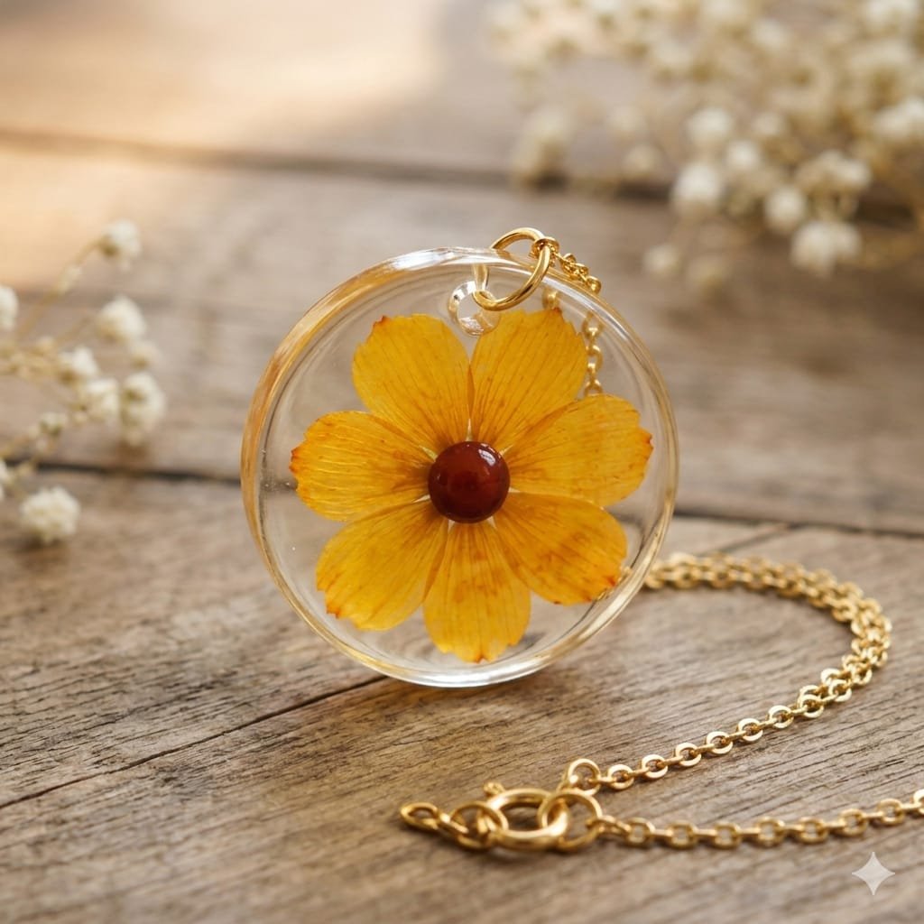 Yellow flower pendant